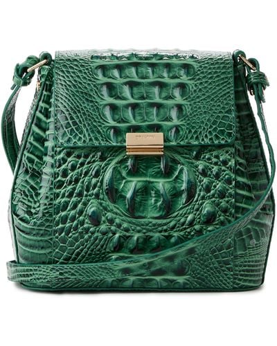 Brahmin Margo Croc Embossed Leather Crossbody Bag - Green