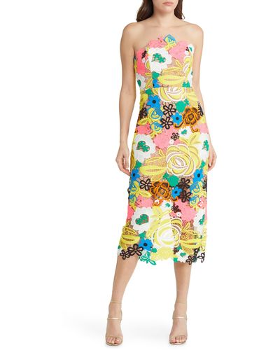 MILLY Floral Lace Dress - Multicolor