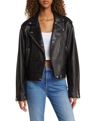 Blank NYC Faux Leather Moto Jacket - Black