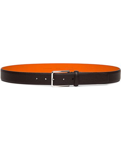 Santoni Reversible Leather Belt - Orange