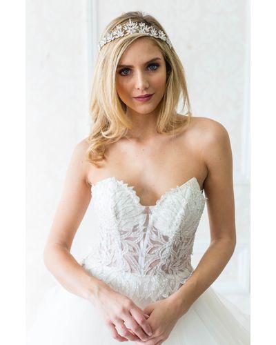 Brides & Hairpins Honora Opal & Crystal Crown - White