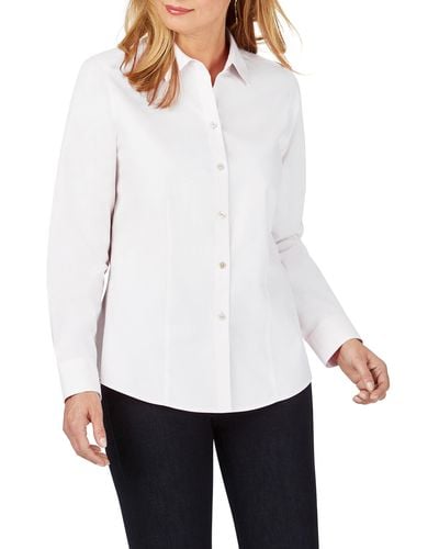 Foxcroft Dianna Non-iron Cotton Shirt - White