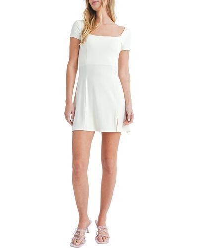 All In Favor Square Neck Minidress In At Nordstrom, Size X-small - White