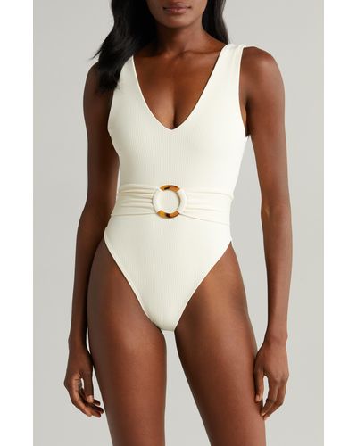 Montce Kim Belted Rib One-piece Swimsuit - Multicolor