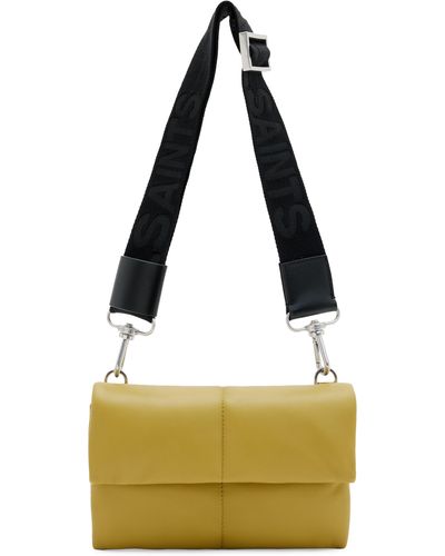AllSaints Ezra Logo Strap Leather Crossbody Bag - Metallic