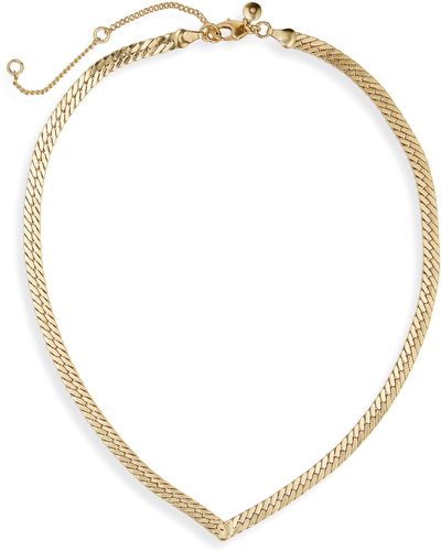 Madewell V Herringbone Chain Necklace - Metallic