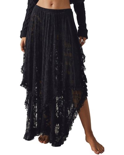 Free People French Courtship Lace Half Slip - Black