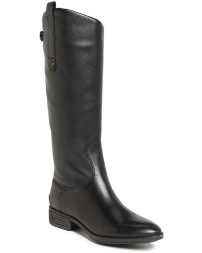 Sam Edelman Penny Wide Calf Leather Boots - Black