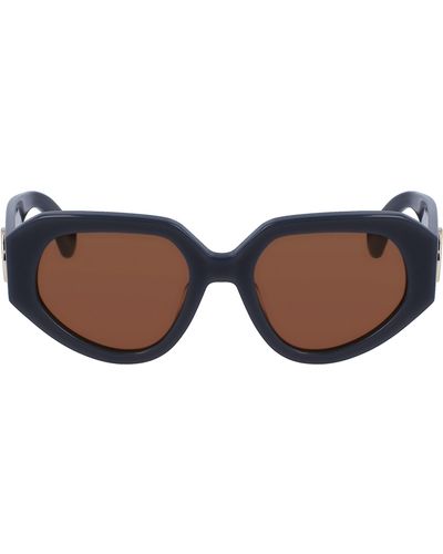 Lanvin 53mm Modified Rectangular Sunglasses - Brown