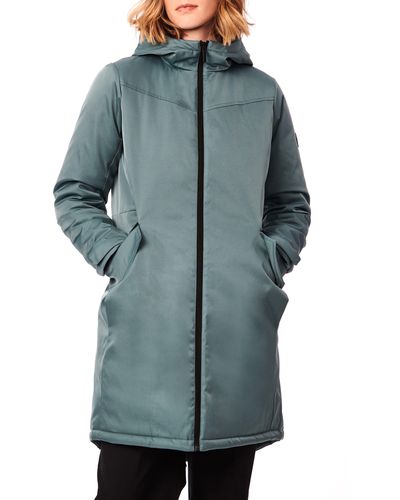 Bernardo Micro Breathable Hooded Water Resistant Raincoat - Blue