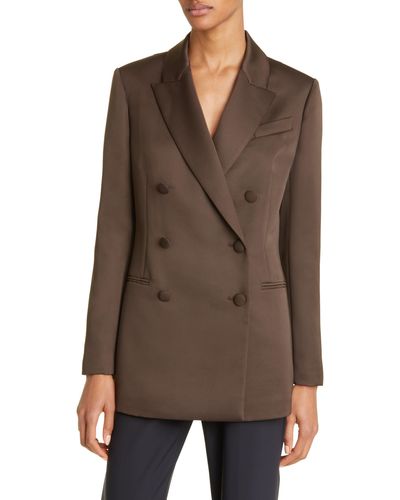 Ted Baker Seraph Double Breasted Satin Blazer - Brown