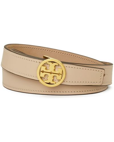 Tory Burch Miller Reversible Leather Belt - Natural