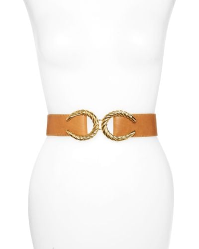 Raina Cici Twist Clasp Leather Belt - White