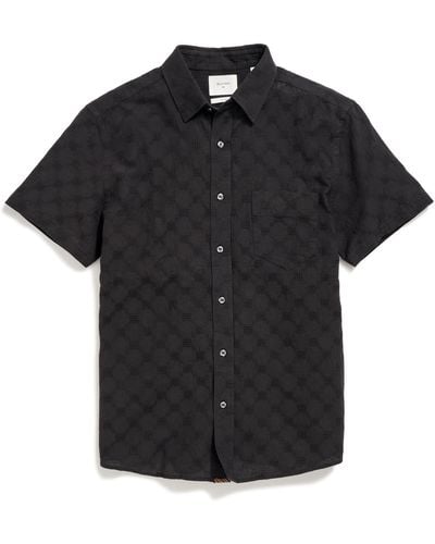 Billy Reid Cypress Jacquard Short Sleeve Button-up Shirt - Black