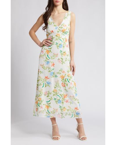 Wayf Dahlia Floral Print Sleeveless Midi Dress - Multicolor