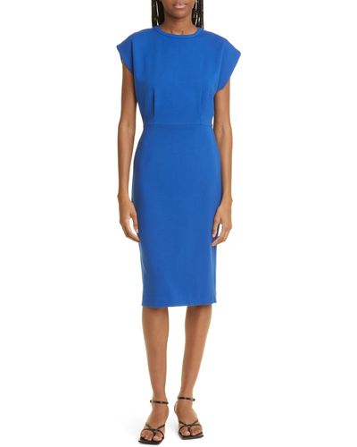 JUDITH & CHARLES Xena Cap Sleeve Jersey Dress - Blue