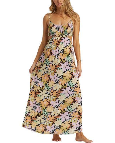 Billabong True Desire Floral Cutout Maxi Dress - Multicolor