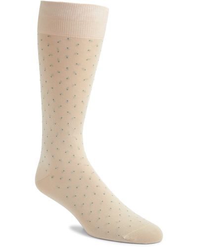 Pantherella Gadsbury Fil Coupé Dot Dress Socks - White