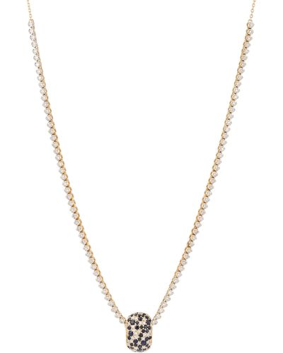 Adina Reyter Pavé Sapphire & Diamond Charm Necklace - Multicolor