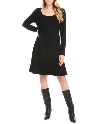 Karen Kane Erin Long Sleeve A-line Sweater Dress - Black