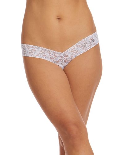 Hanky Panky Bride Crystal Open Gusset Thong - White