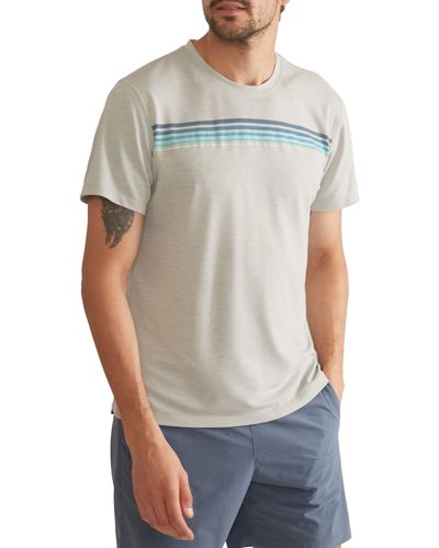 Marine Layer Sport Air Stripe T-shirt - Gray