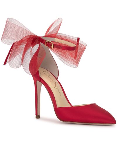 Jessica Simpson Phindies Ankle Strap Pointed Toe Pump - Red