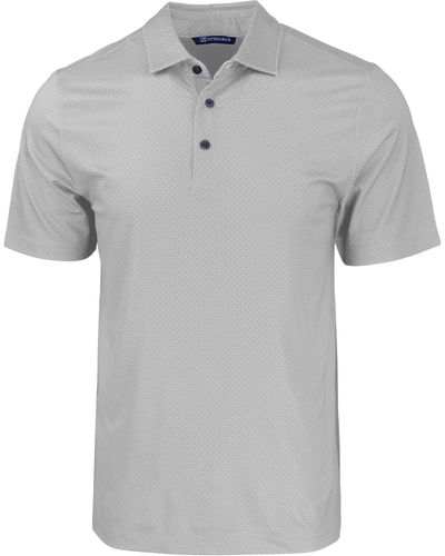 Cutter & Buck Geo Pattern Performance Recycled Polyester Blend Polo - Gray