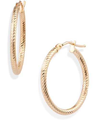 Bony Levy 14k Gold Twisted Rope Hoop Earrings - Metallic