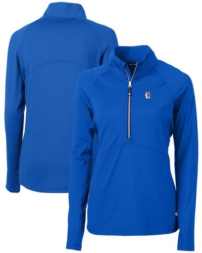 Cutter & Buck Fresno State Bulldogs Adapt Eco Knit Stretch Recycled Half-zip Pullover Top At Nordstrom - Blue