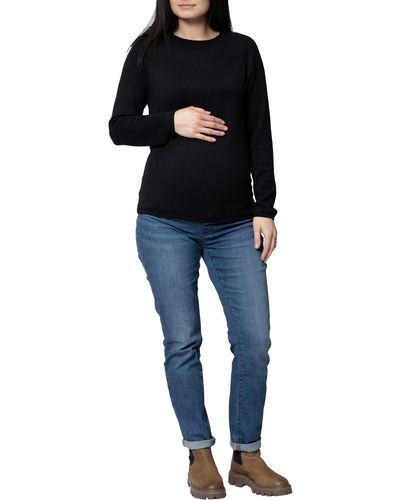 Nom Maternity Nina Long Sleeve Maternity Sweater - Black