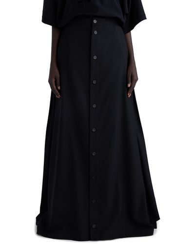 Balenciaga Hybrid Maxi Skirt Wool Barathea Pants - Black