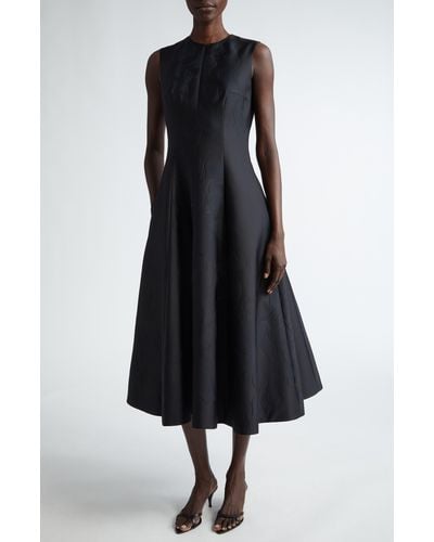 Emilia Wickstead Mara Sleeveless A-line Midi Dress - Black