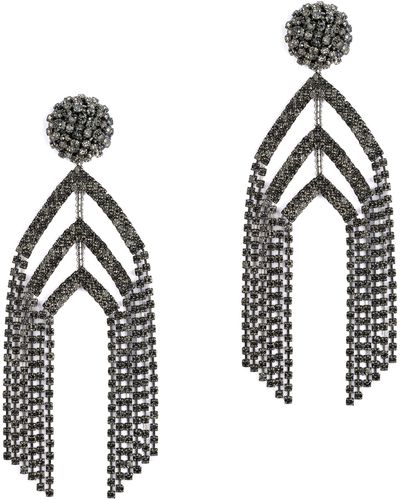 Deepa Gurnani Corina Crystal Drop Earrings - Metallic