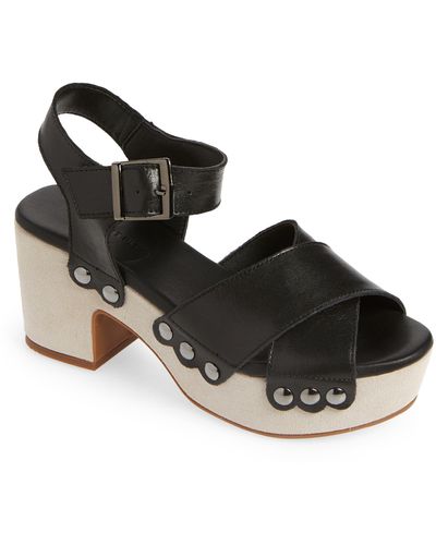 Chocolat Blu Gretta Block Heel Platform Sandal - Black