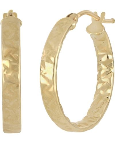 Bony Levy Hammered 14k Gold Hoop Earrings - Metallic