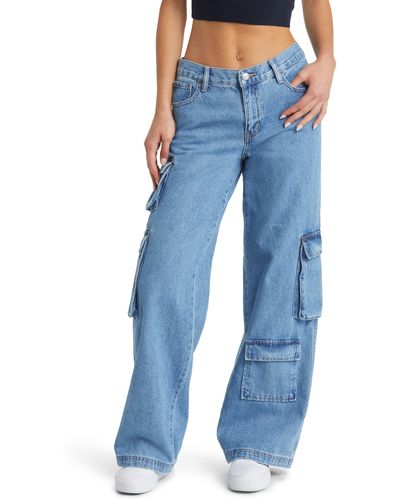 PacSun '90s baggy Rigid Cargo Pocket Wide Leg Jeans - Blue
