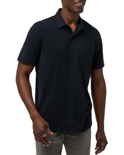 Travis Mathew Sands Of Time Short Sleeve Stretch Button-up Shirt - Black