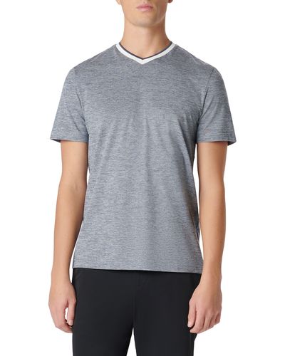 Bugatchi V-neck Performance T-shirt - Gray