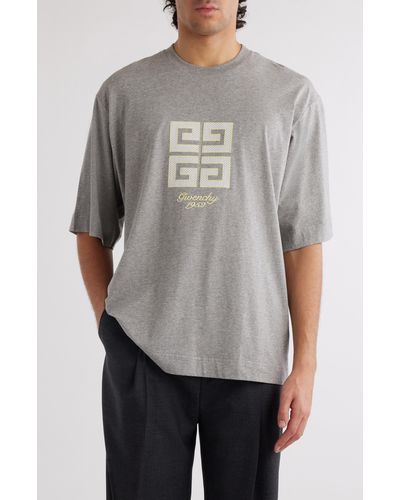 Givenchy New Studio Fit Oversize Logo Graphic T-shirt - Gray