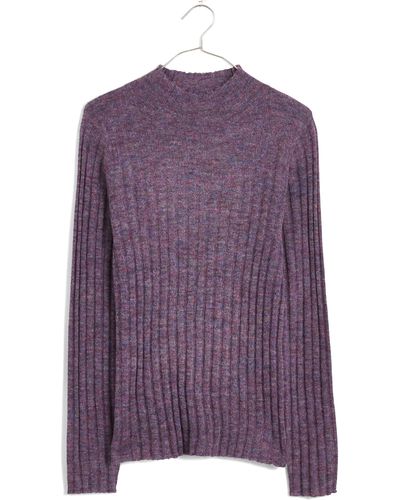 Madewell Alpaca Blend Mock Neck Sweater - Purple