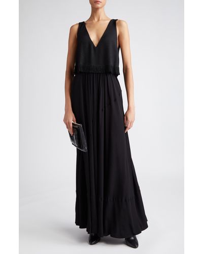 Proenza Schouler Mixed Media Sleeveless Dress - Black