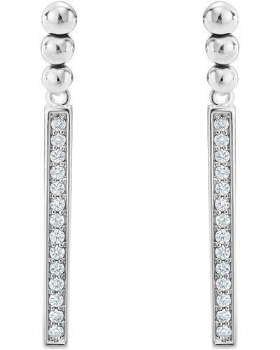 Lagos Caviar Spark Diamond Drop Earrings - White