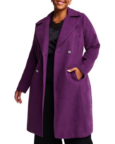 Estelle Sky Double Breasted Coat At Nordstrom - Purple