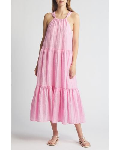 French Connection Aleska Textured Midi Dress - Pink