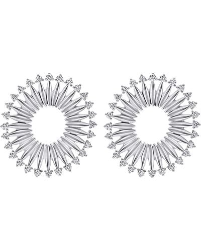 Hueb Diamond Frontal Earrings - Metallic