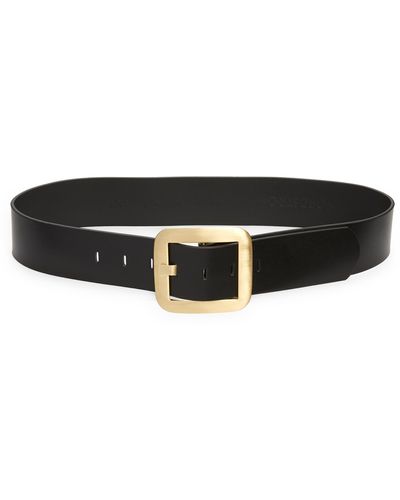 Treasure & Bond Vera Wide Leather Belt - Black