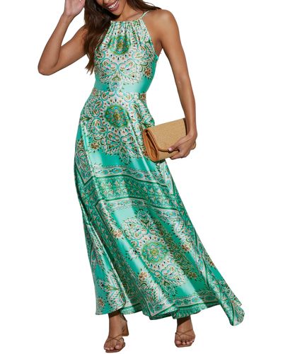 Vici Collection Gayle Print A-line Dress - Green