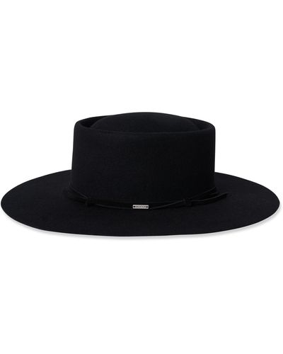 Brixton Vale Wool Felt Boater Hat - Black
