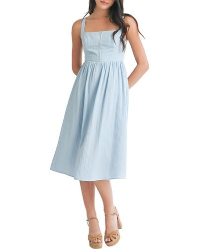 All In Favor Bustier Midi Dress In At Nordstrom, Size X-small - Blue